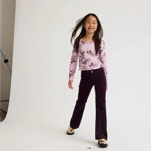 Kids Brown Corduroy Flare Pants
